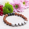 Rudraksha bracelet with lava stones and magnesite