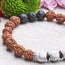 Rudraksha bracelet with lava stones and magnesite