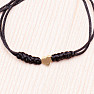 Heart cord drawstring bracelet black