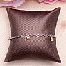 Stainless steel bracelet with hearts in gold color 20 cm