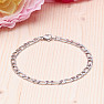 Curb style bracelet stainless steel silver color 20 cm