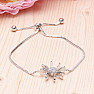 Cubic zirconia flower white drawstring bracelet