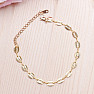 Cofee bean style bracelet stainless steel in gold color 22.5 cm