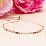 Glittering gold-plated bracelet with multicolor cubic zirconia 25 cm