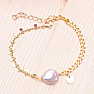 Bracelet Keshi pearl gold-plated stainless steel with wheels 24 cm