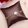 Bracelet Keshi pearl gold-plated stainless steel with wheels 24 cm