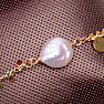 Bracelet Keshi pearl gold-plated stainless steel with wheels 24 cm