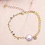 Keshi pearl bracelet gold-plated stainless steel with stars 24 cm