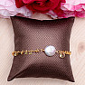 Keshi pearl bracelet gold-plated stainless steel with stars 24 cm