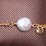 Keshi pearl bracelet gold-plated stainless steel with stars 24 cm