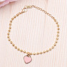 Bracelet Pink heart stainless steel 19 cm