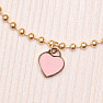 Bracelet Pink heart stainless steel 19 cm