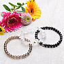 Set of three bracelets - black, obsidian, crystal