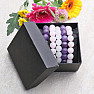 Set of five bracelets - amethyst, rose gold, white jade