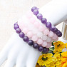 Set of five bracelets - amethyst, rose gold, white jade