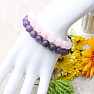 Set of five bracelets - amethyst, rose gold, white jade