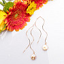 Keshi pearl long chain earrings