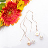 Keshi pearl long chain earrings