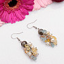 Labradorite, pearls and a mix of semi-precious stones grape earrings