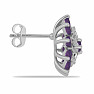 Silver earrings with cut African amethysts and zircons Ag 925 025297 AFAM