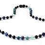 Cherry-colored amber beads with apatite, aventurine and lapis lazuli for children