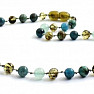 Green amber beads with apatite, aventurine and turquoise for children