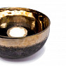 Tibetan bronze singing bowl Ishana black gold 10 cm