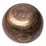 Tibetan bronze singing bowl engraved 14 cm