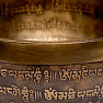 Tibetan bronze singing bowl engraved 14 cm