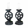 Pentagram candlesticks set