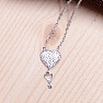 Necklace stainless steel cubic zirconia Heart with key 39.5 cm