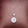 Necklace stainless steel in silver color Cubic zirconia round 44 cm