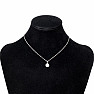 Necklace stainless steel in silver color Cubic zirconia round 44 cm