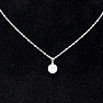 Necklace stainless steel in silver color Cubic zirconia round 44 cm