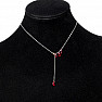 Necklace stainless steel Drops of cut glass 40.5 cm