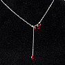 Necklace stainless steel Drops of cut glass 40.5 cm