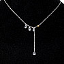 Necklace stainless steel Drops of cut glass 40.5 cm