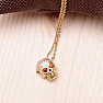 Necklace Cable stainless steel in gold color cubic zirconia Skull 45 cm