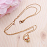 Necklace Cable stainless steel in gold color cubic zirconia Skull 45 cm