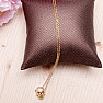 Necklace Cable stainless steel in gold color cubic zirconia Skull 45 cm