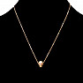 Necklace Cable stainless steel in gold color cubic zirconia Skull 45 cm