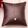 Necklace Cable stainless steel in gold color with cubic zirconia 45 cm