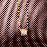 Necklace Cable stainless steel in gold color with cubic zirconia 45 cm