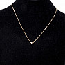 Necklace Cable stainless steel in gold color with cubic zirconia 45 cm