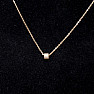 Necklace Cable stainless steel in gold color with cubic zirconia 45 cm