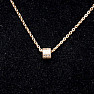 Necklace Cable stainless steel in gold color with cubic zirconia 45 cm