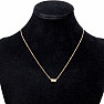 Necklace Cable stainless steel in gold color cubic zirconia 45 cm