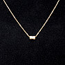 Necklace Cable stainless steel in gold color cubic zirconia 45 cm