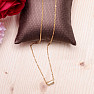 Necklace Cable stainless steel in gold color cubic zirconia 45 cm