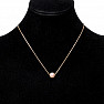 Necklace stainless steel in gold color cubic zirconia Magenta 45 cm